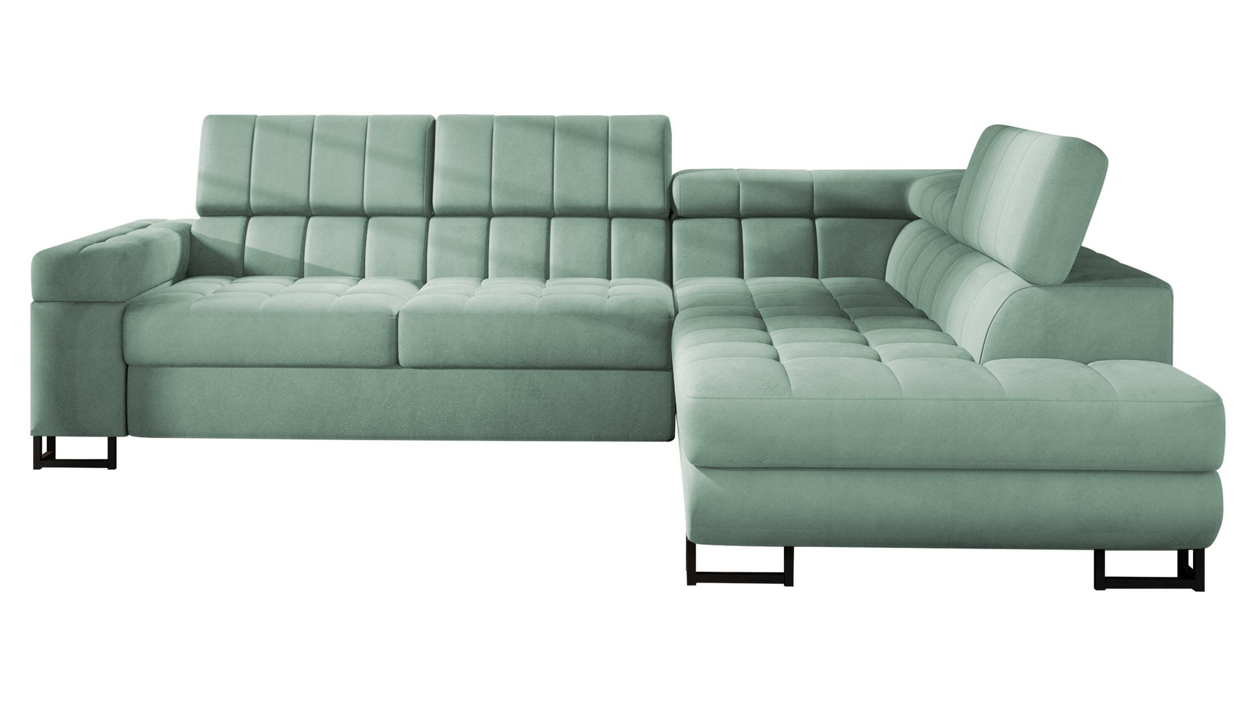 ECKSOFA Laris, Seite: Rechts - Schwarz/Hellgrün, Holz/Textil (271/203cm) - MIRJAN24