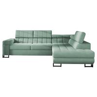 ECKSOFA Laris, Seite: Rechts - Schwarz/Hellgrün, Holz/Textil (271/203cm) - MIRJAN24