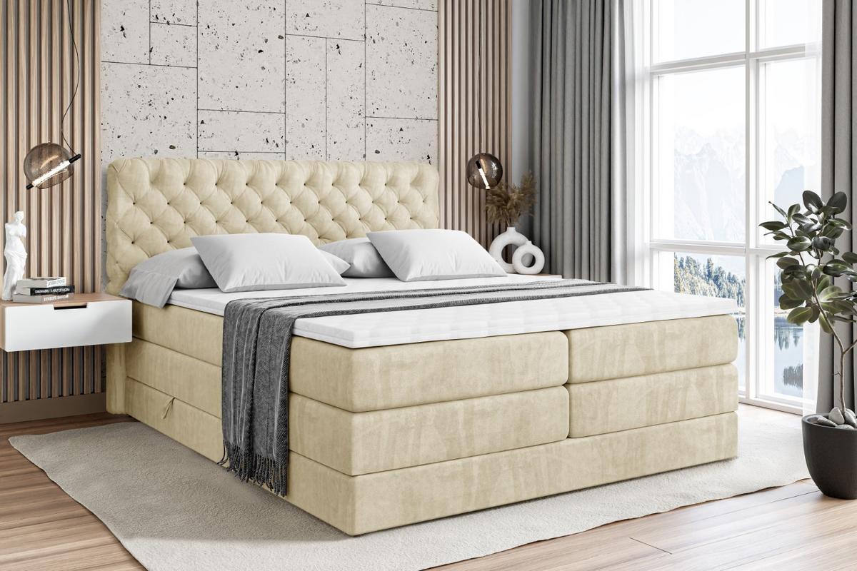 BOXSPRINGBETT BOXI8 KING - 140x200 - H3/H4 - Beige - Beige, Holzwerkstoff (140/200cm) - ALTDECOR