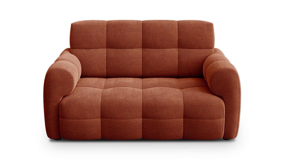 SOFA MELLOW 2-Sitzer, dunkelorange - Dunkelorange/Schwarz, Holz/Textil (153/87/98cm) - Wozimo