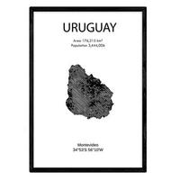 POSTER Länder & Kontinente Uruguay A4 Rahmenlos - Klar, Papier (29.7/5/21cm) - Nacnic