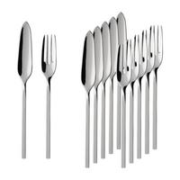 FISCHBESTECK NewWave silber 12-tlg. - Silberfarben, Metall - Villeroy & Boch