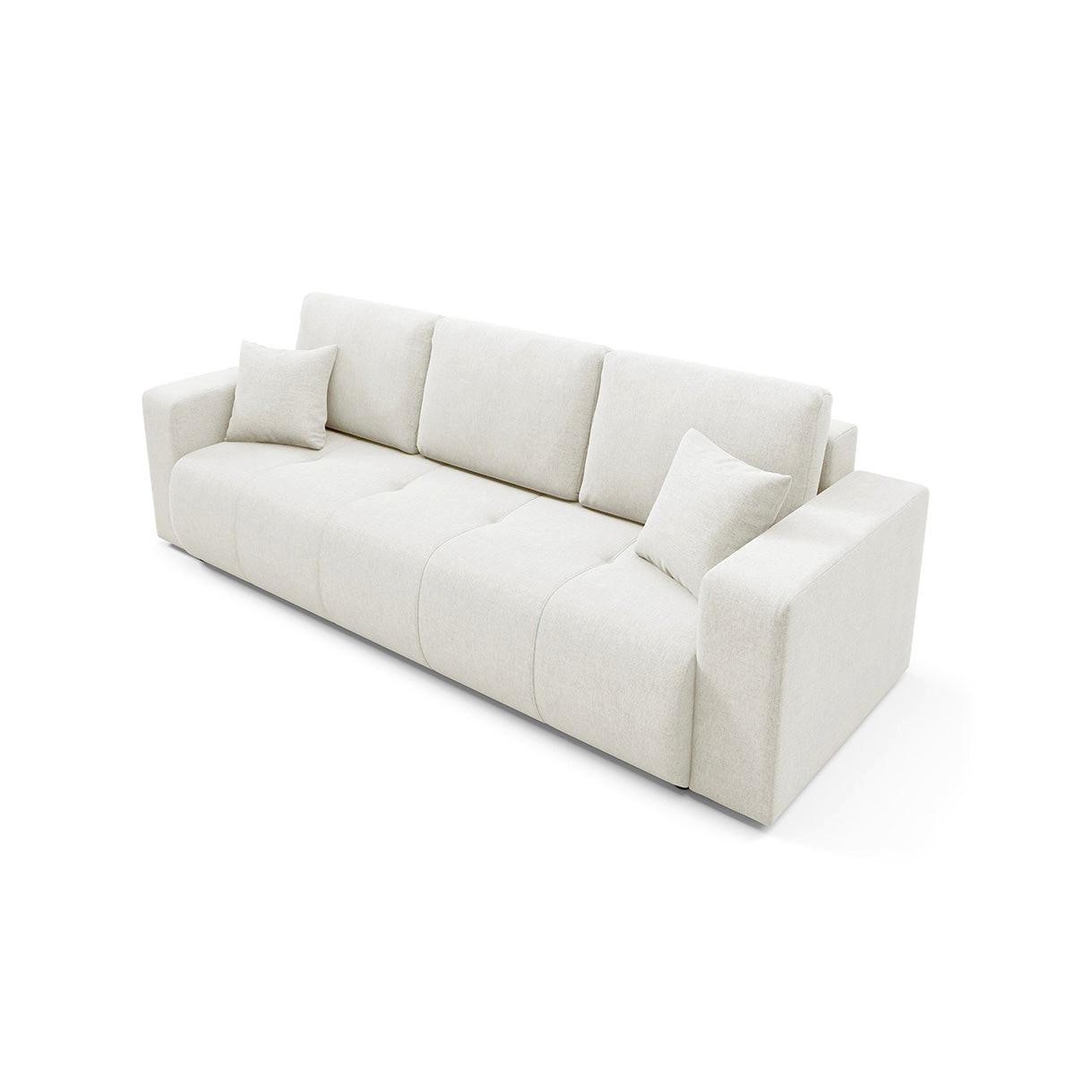 SOFA Giulia 3 Sitzplätze Gebrochenes Weiß - Weiß, Holz (244/82/102cm) - Petits-meubles