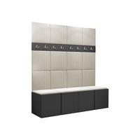 GARDEROBEN-SET Orion V - Beige/Graphitfarben, Holzwerkstoff/Kunststoff (168/186/46cm) - MIRJAN24