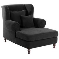 SESSEL XXL Karley Bezug Veloursstoff Buche nussbaum dunkel / schwarz - Schwarz, Kunststoff (103/103/149cm) - 58aufmkessel