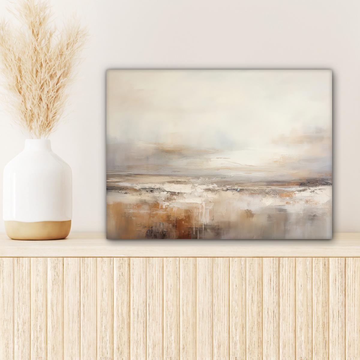 LEINWANDBILD Kunst - Industriell - Grau - Braun - Abstrakt Wandbild 40x30 cm - Sandfarben, Textil (40/30cm) - MuchoWow