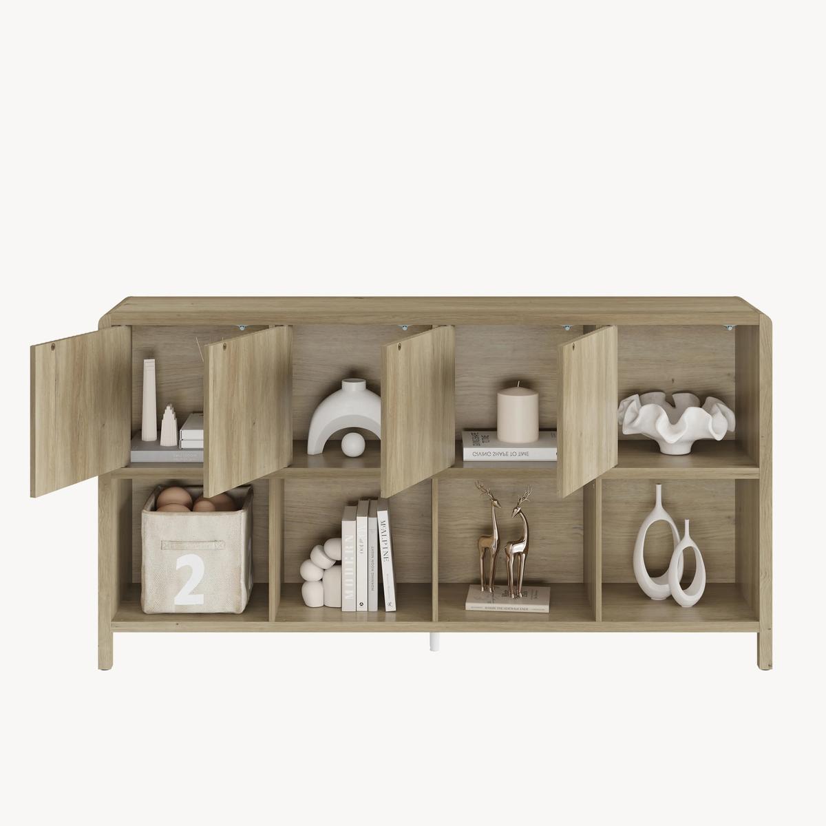 SIDEBOARD Lukkodso - Alteiche, Holzwerkstoff (145/76.5/30cm) - [en.casa]