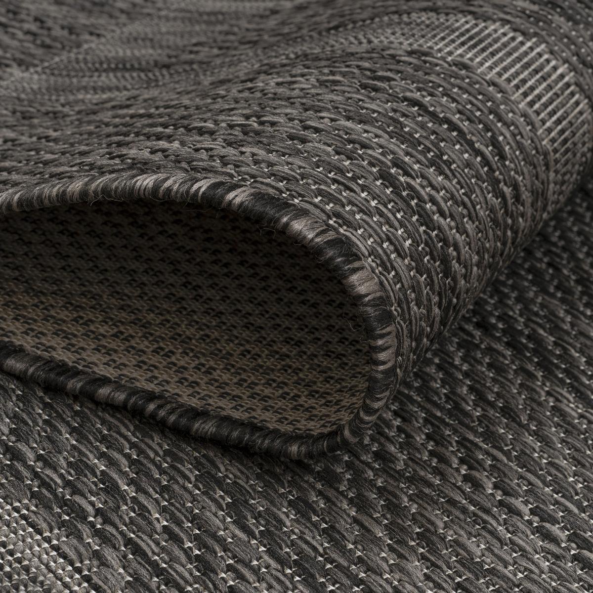 TEPPICH Outdoor ALSTER in Schwarz, einfarbig, 120 x 170 cm - Grau, Textil (170/120cm) - KADIMA DESIGN