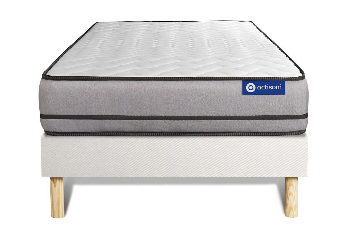 BETT Actimemo night Memory-Schaum 80 x 200 cm h4 - Kit Bettgestell Weiß - Beige/Weiß, Karton/Holz (80/200cm) - ACTISOM