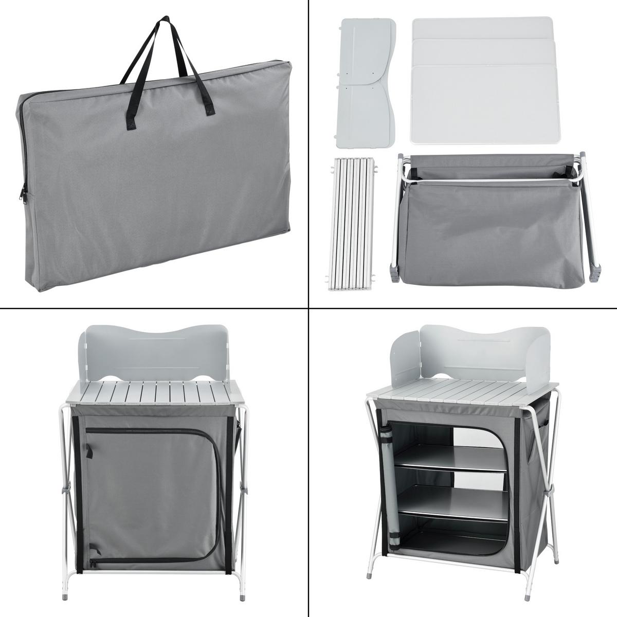 CAMPINGSCHRANK Tullinge - Grau, Textil/Metall (52/70/109.5cm) - [en.casa]