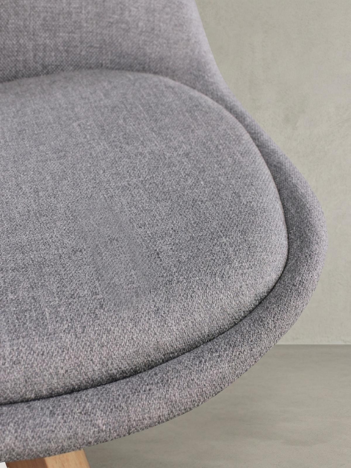 ESSZIMMERSTUHL 2er Set Stoffbezug mit Holzgestell Skandinavisch gepolstert, Grau 49x52x87 cm - Beige/Grau, Holz/Textil (49/87/52cm) - KADIMA DESIGN