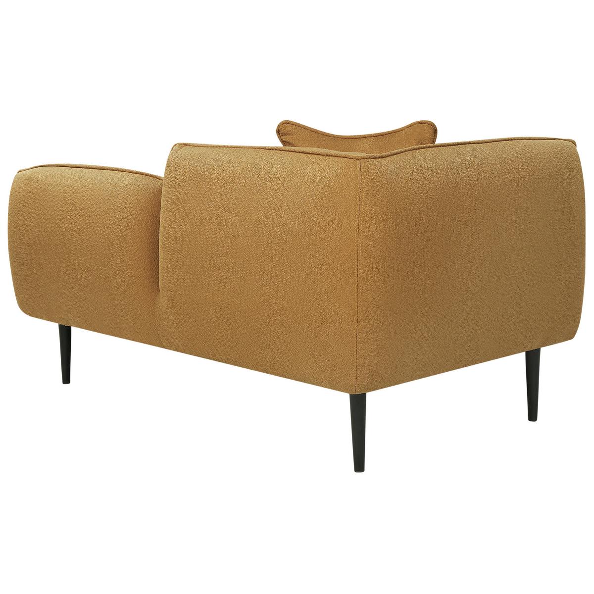CHAISELONGUE-LINKSSEITIGE Bouclé Senfgelb Chevannes - Gelb/Schwarz, Textil (138/74/77cm) - Beliani