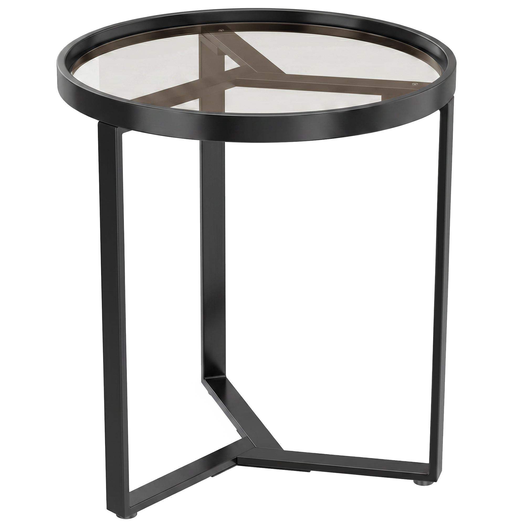 BEISTELLTISCH Gehärtetes Glas Schwarz - Schwarz, Glas/Metall (45/45/50cm) - HOMCOM