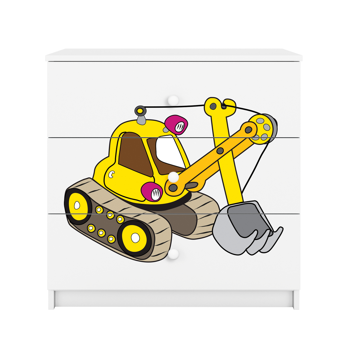 KOMMODE Babydreams Excavator 81/81/41 - Weiß, Holzwerkstoff (81/81/41cm) - RAUMHIRSCH FURNITURE