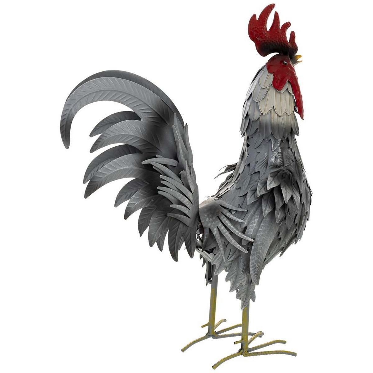 HAHNFIGUR aus metall 41x16x54cm - Grau, Metall (41/54/16cm) - Wanderlust
