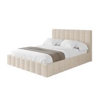 POLSTERBETT mit Bettkasten und Lattenrost, Boxbett ohne Matratze - FINO 180x200 Beige - Creme, Holzwerkstoff/Textil (180/200cm) - ALTDECOR