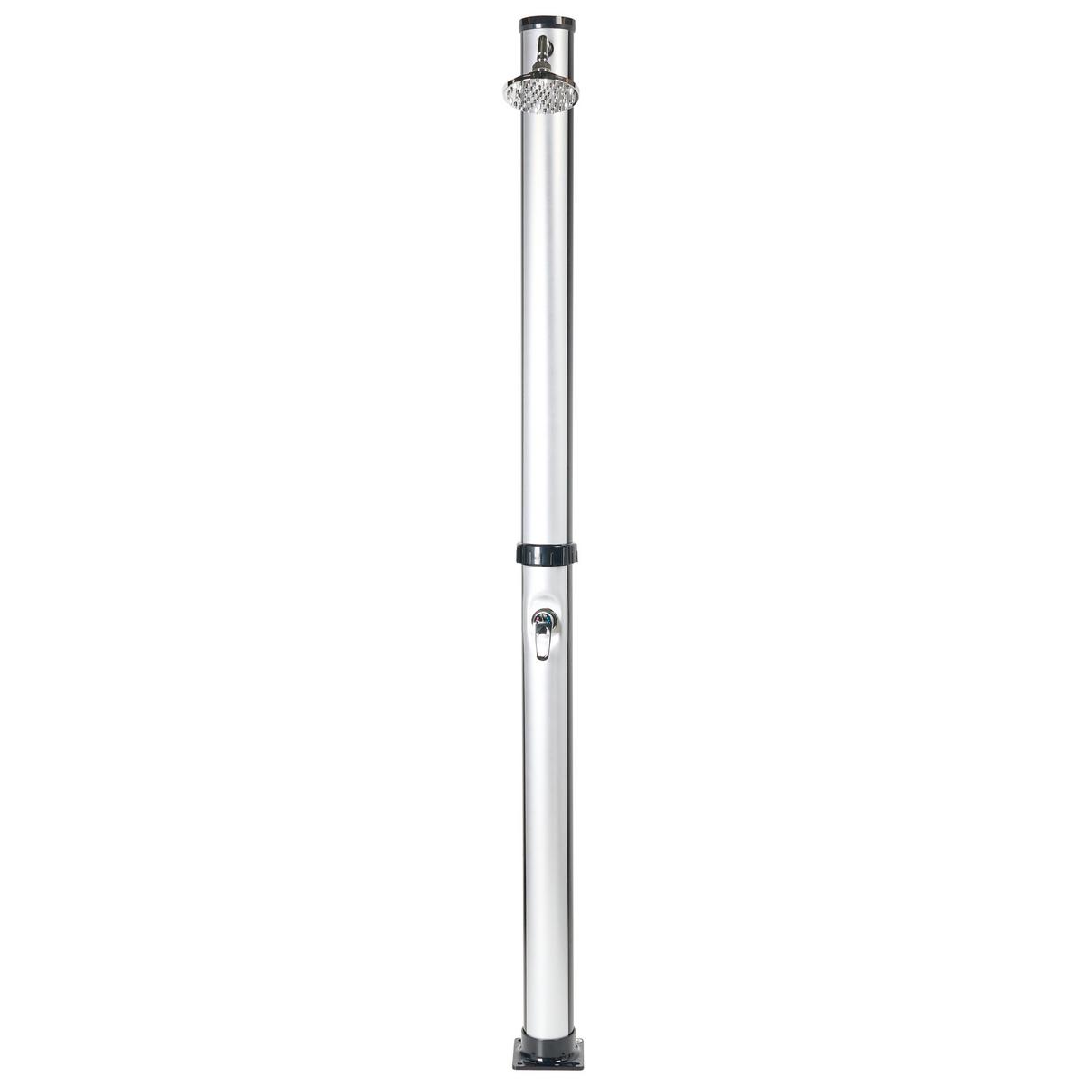 FREISTEHENDE solarbetriebene Gartendusche Silber Elqui - Silberfarben/Schwarz, Kunststoff (16/220/16cm) - Beliani