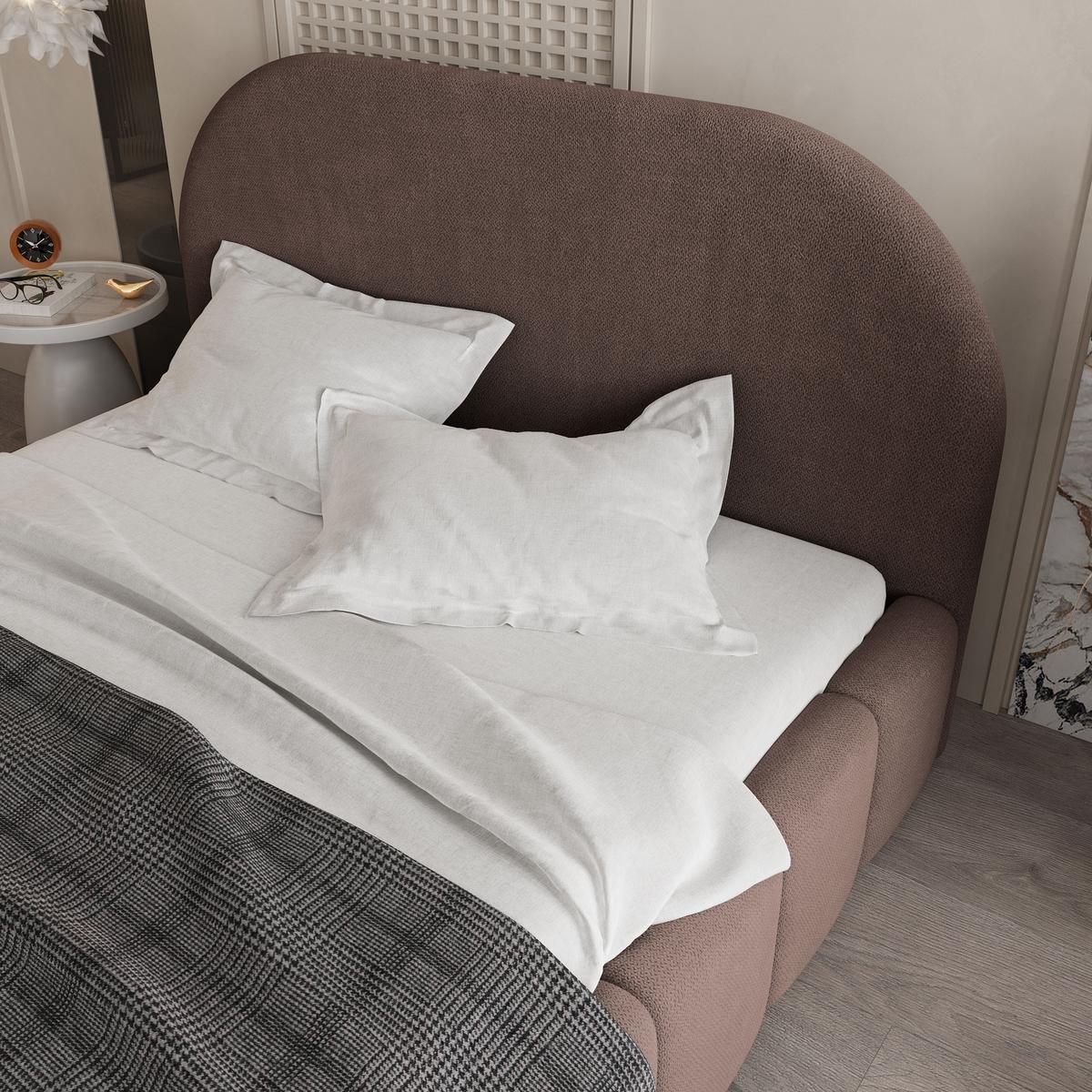 POLSTERBETT FLUSSO 180x200 cm mit Bettkästen - Braun - Braun, Holz (180/200cm) - MASSENO