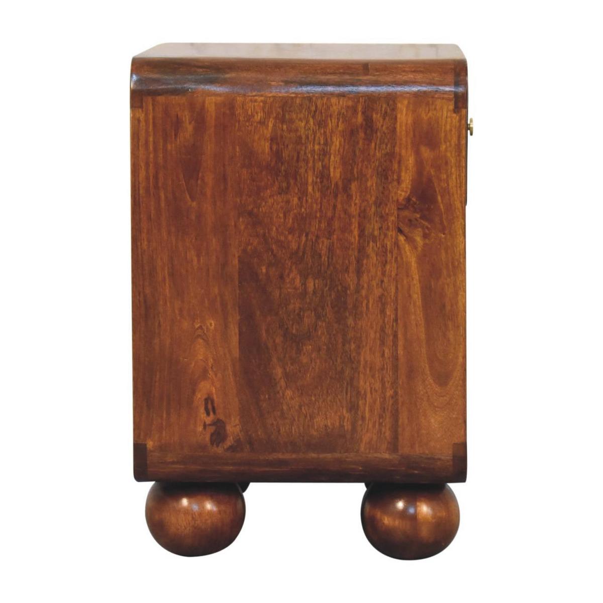 NACHTKASTEN Kastanie Offen Geflochten, 1 Schublade und Offenes Regal, Dunkelbraun - Dunkelbraun/Messingfarben, Holz/Metall (45/54/35cm) - Artisan Furniture