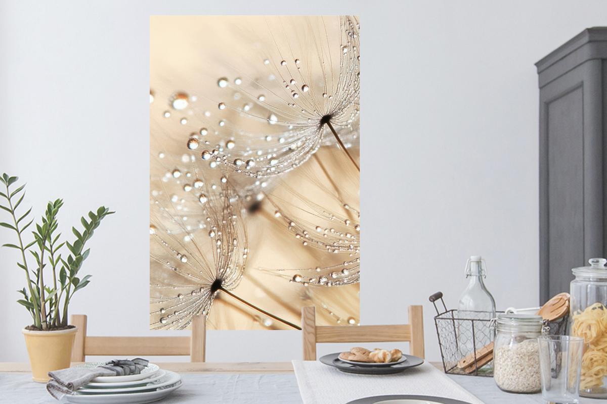 WANDTATTOO Löwenzahn - Abstrakt - Natur - Beige Wandaufkleber 80x120 cm - Braun, Kunststoff (80/120/0.1cm) - MuchoWow