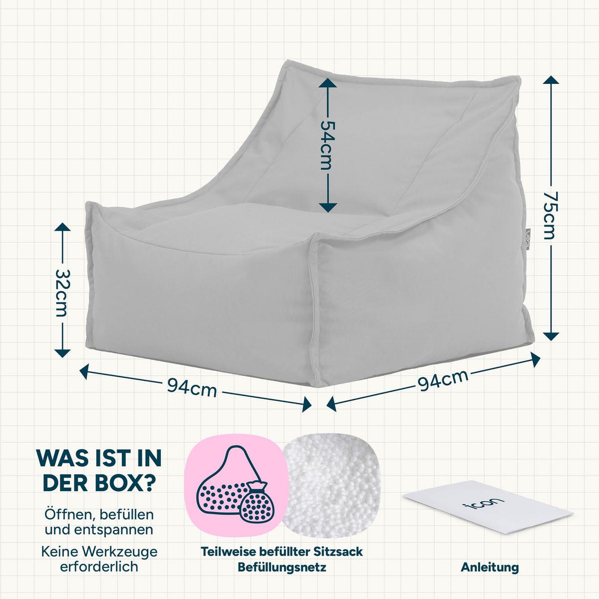 SITZSACK Outdoor Alto - Beige, Textil (94/75/94cm) - icon