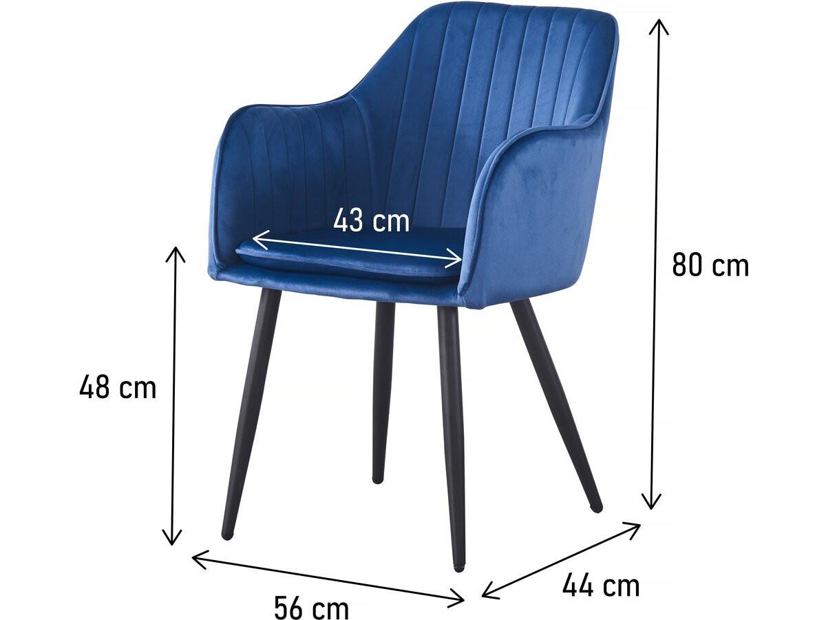 STUHL 2er Set velma Blau - Blau, Textil (57/80/56cm) - Habitat Garten