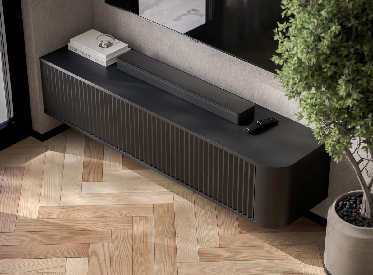 TV-LOWBOARD Aurora Weiß matt 140 cm mit niedrigen Füße - Weiß, Holzwerkstoff (140/31/35cm) - Meble Lindner