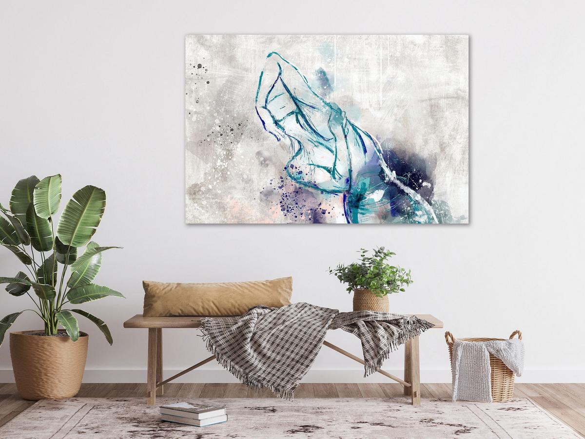KUNSTDRUCK Grau 120/80 cm - Blau/Grau, Textil (120/80cm) - KUNSTLOFT