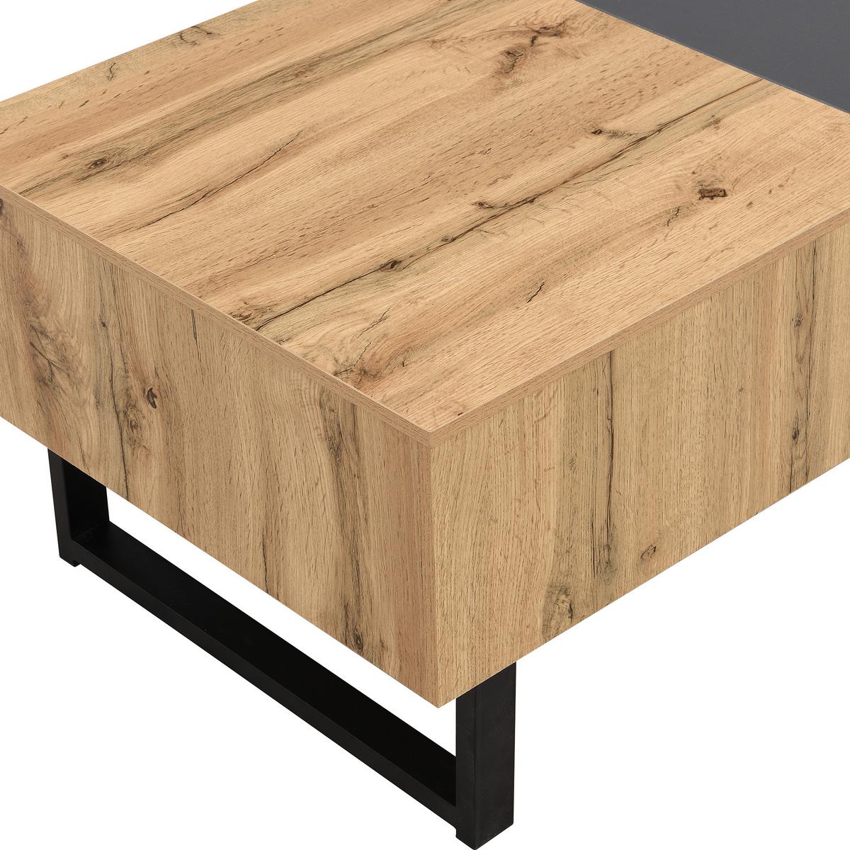 COUCHTISCH ausziehbar in Holz & Anthrazit - Dunkelbraun, Holzwerkstoff (55/100/40cm) - Urban Meuble