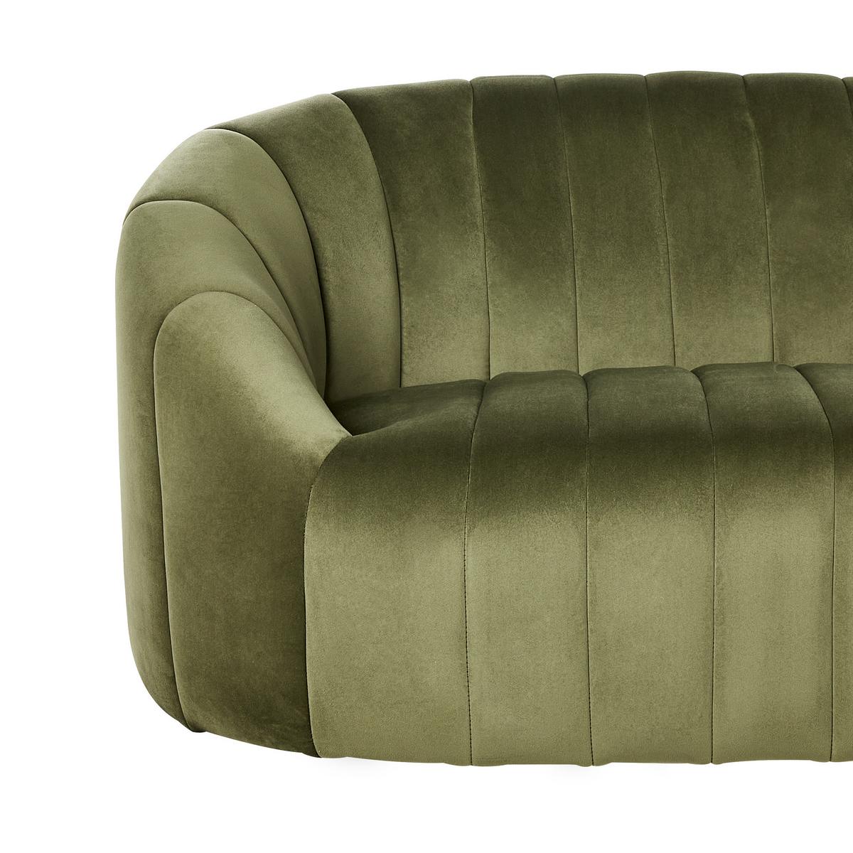 2-SITZER-SOFA Samtstoff dunkelgrün Malung - Grün, Textil (138/68/79cm) - Beliani