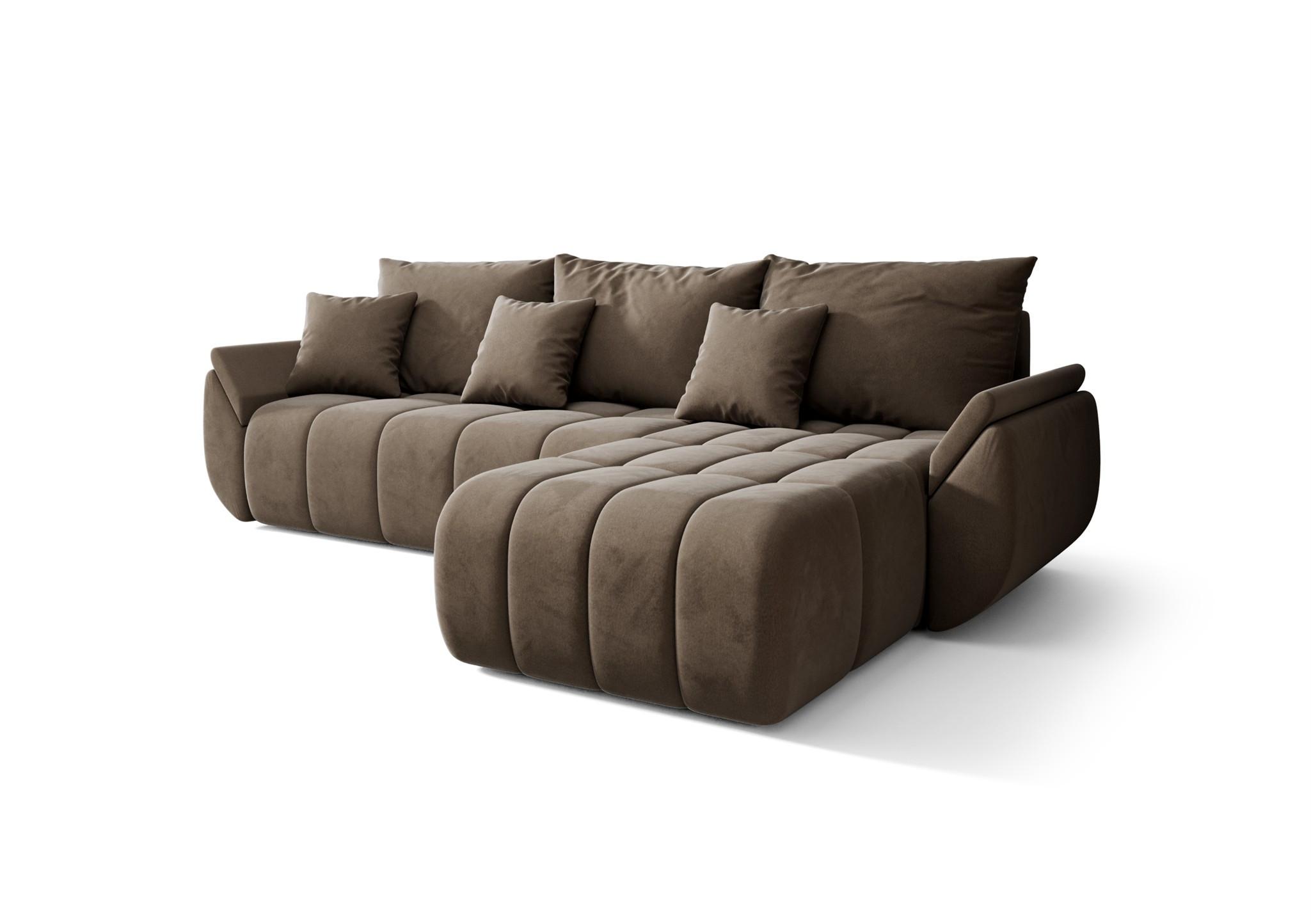 ECKSOFA Louise - Braun, Holzwerkstoff/Textil (280/185cm) - Fun Möbel