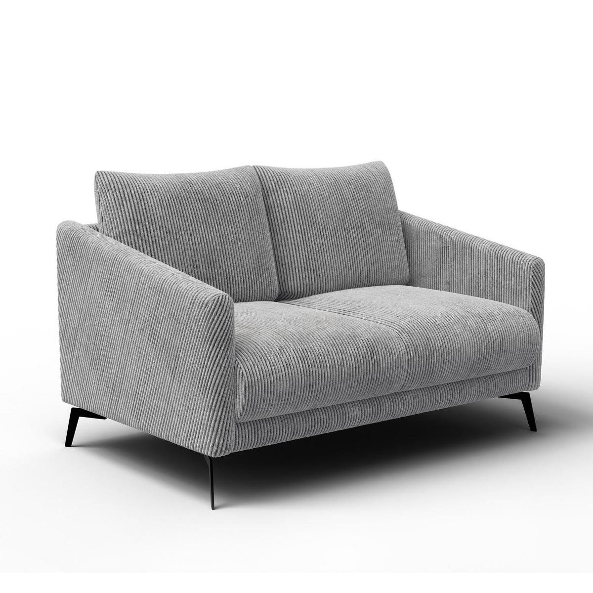 SOFA VILT 2-Sitzer, hellgrau - Hellgrau/Schwarz, Holzwerkstoff/Textil (142/89/94cm) - Wozimo
