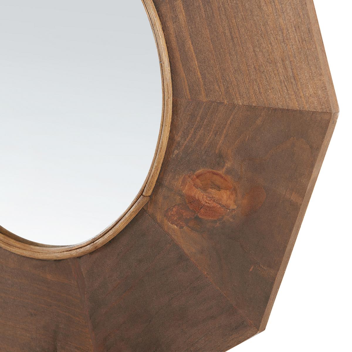 WANDSPIEGEL Holz braun 60/60 cm Asem - Braun, Holz (60/60/2cm) - Beliani