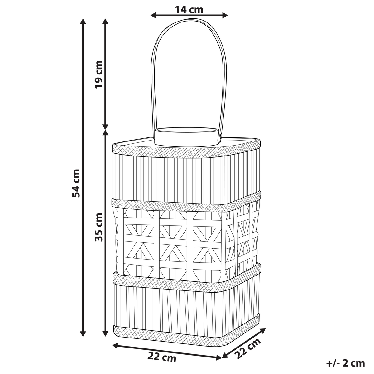 LATERNE Braun Lumbis - Braun, Holz (22/35/22cm) - Beliani