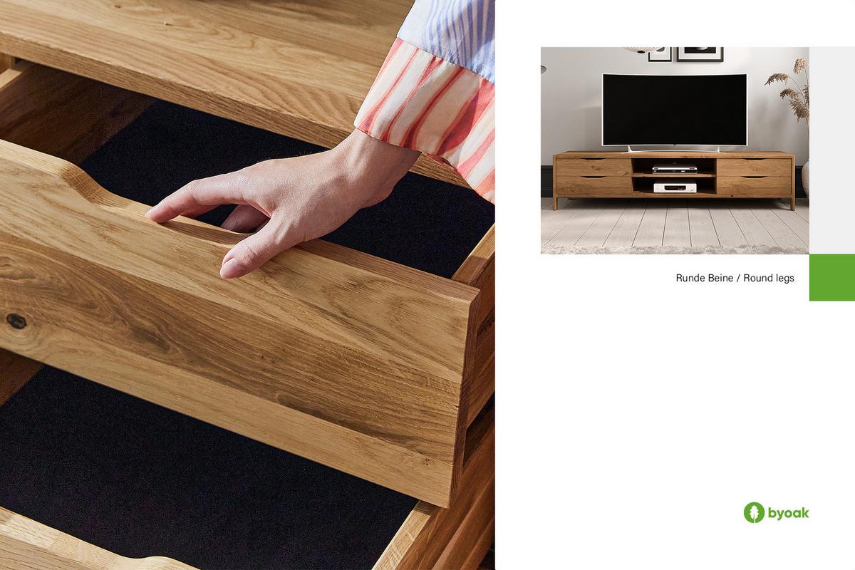 TV-SCHRANK PAUL Kernbuche - Kernbuche, Holz (200/48/50cm) - byoak