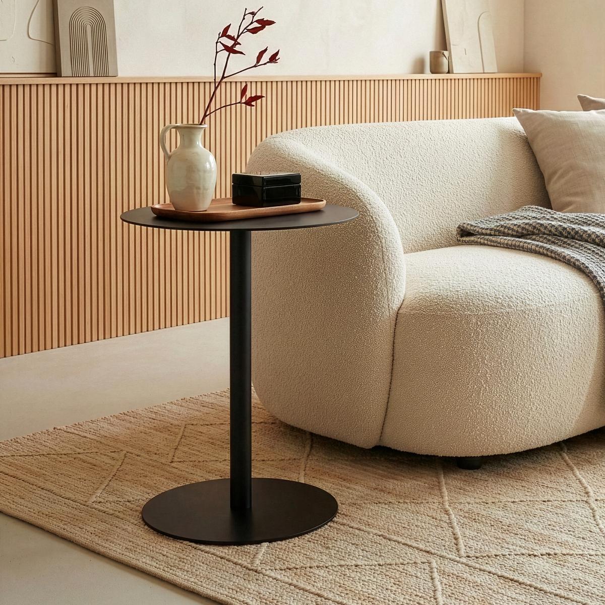 BEISTELLTISCH Nastätten - Schwarz, Metall (40/40/50cm) - [en.casa]