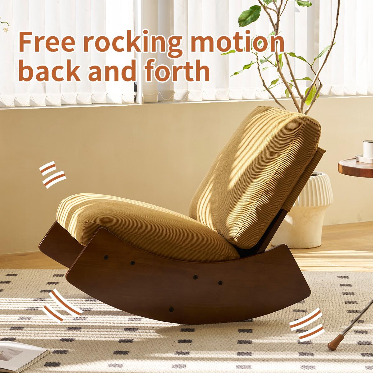 SCHAUKELSTUHL Massivholz Cord-Stoff Ergonomisch Relaxsessel - Orange, Textil (90/71.9/61.5cm) - Urban Meuble
