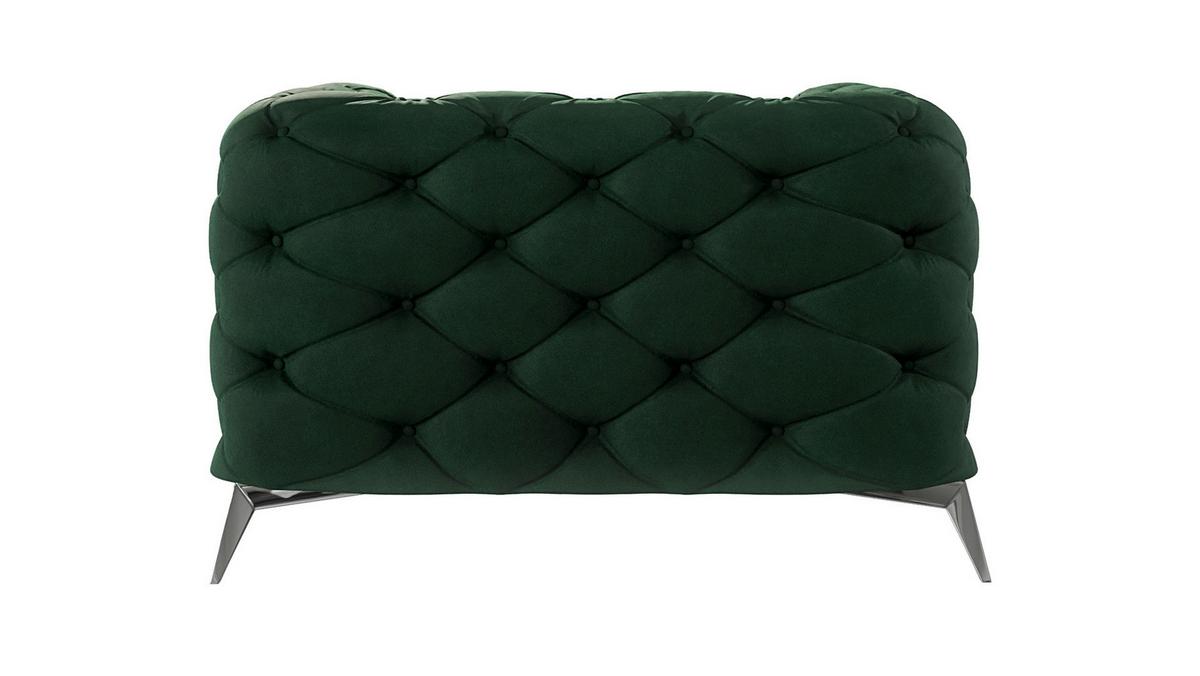 CHESTERFIELD-SESSEL Laura Flasche Grün Samt - Smaragdgrün/Silberfarben, Holz/Textil (125/75/100cm) - S-Style Möbel