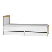 KINDERBETT 90/200 Teo Weiß und Holz - Weiß, Holzwerkstoff (90/200cm) - Petits-meubles