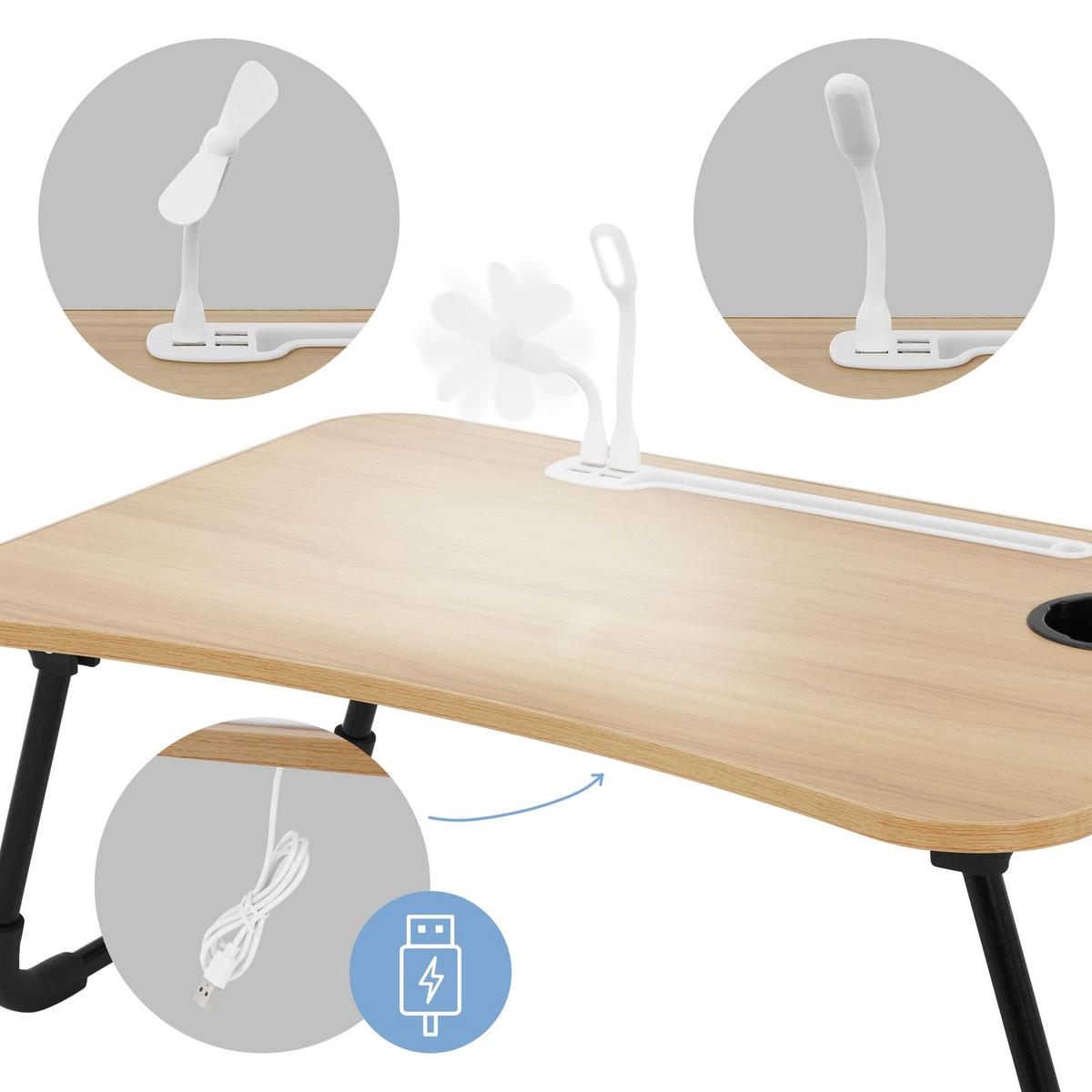 LAPTOPTISCH Natur 60x40 cm klappbar - Braun, Holzwerkstoff (60/40/25cm) - ML-DESIGN