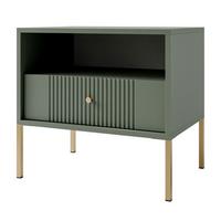 NACHTTISCH VIVALDI mit geriffelter Front - Grün, Holzwerkstoff (54/51/39cm) - Lookway