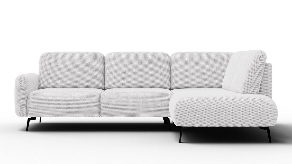 ECKSOFA FEBE 5-Sitzer rechts, creme - Creme/Schwarz, Holz/Textil (271/190cm) - Wozimo