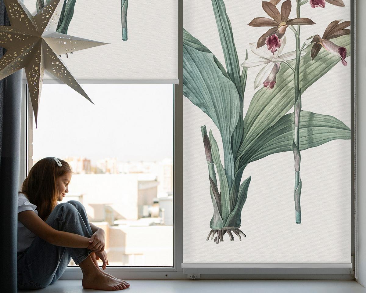 INNENROLLO - Fensterrollo - Rollo - 110x140 cm - Blume - Grau, Kunststoff (110/140/0.5cm) - TULUP