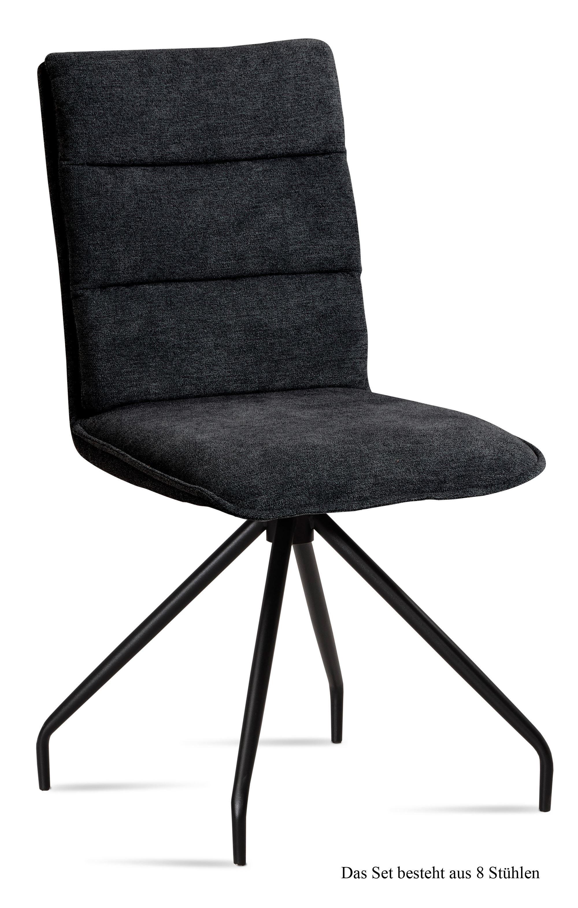 ESSZIMMERSTUHL (8er-Set) Dianna 47x92x60 Schwarz/Anthrazit - Anthrazit/Schwarz, Kunststoff (60/92/47cm) - 58aufmkessel