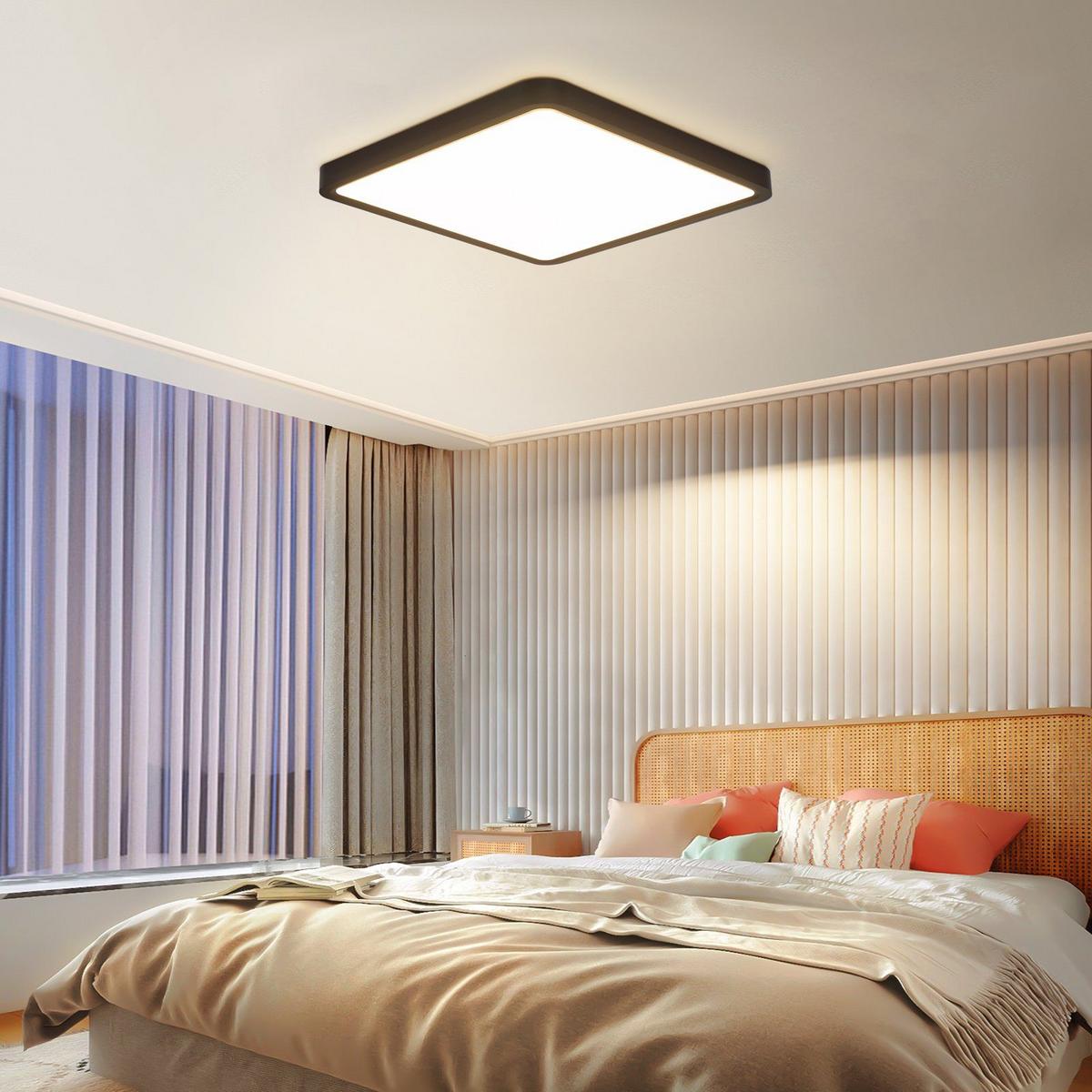 LED-DECKENLEUCHTE 23/23/2.5 cm - Schwarz, Kunststoff (23/23/2.5cm) - Nettlife