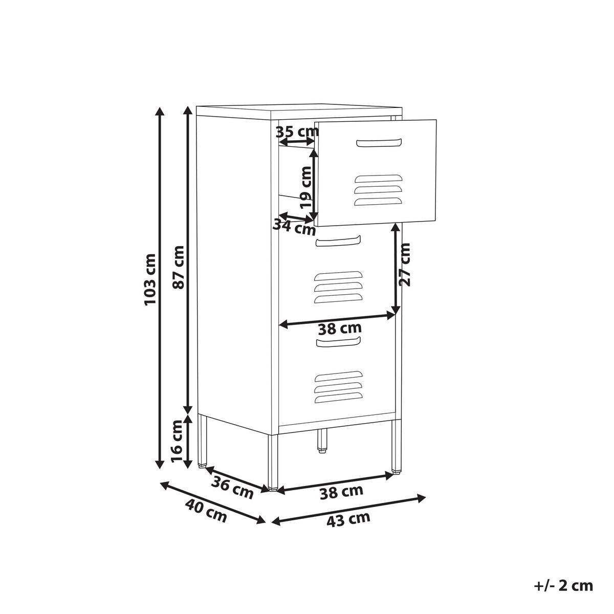 AKTENSCHRANK Grün Wostok - Grün, Metall (43/103/40cm) - Beliani