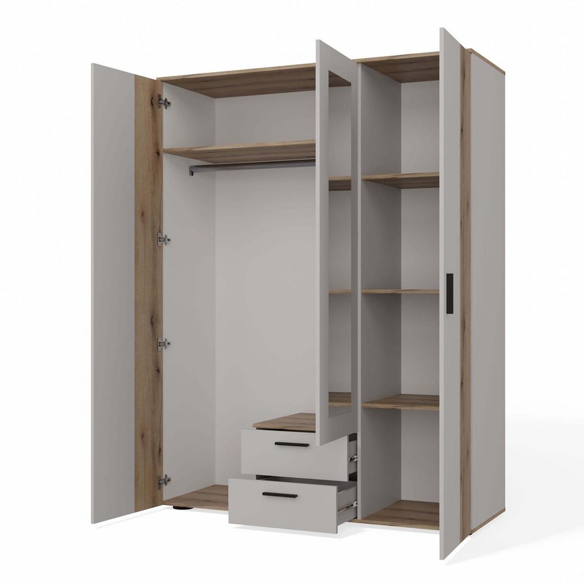 KLEIDERSCHRANK Eiche Evoke, Kaschmir 150/200/55 - Kaschmir, Holzwerkstoff (150/200/55cm) - RAUMHIRSCH FURNITURE