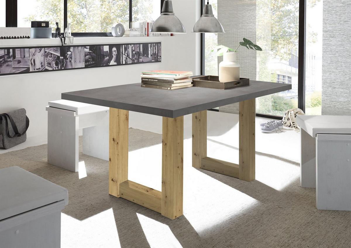ESSZIMMERTISCH Eila 2 200 x 100 x 75 Esstisch Asteiche/Graphit - Grau, Holz (200/100/75cm) - 58aufmkessel