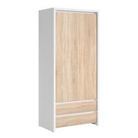 SCHRANK 2 Türen Soren Holz und Weiß - Weiß, Holzwerkstoff (90/200/55cm) - Petits-meubles