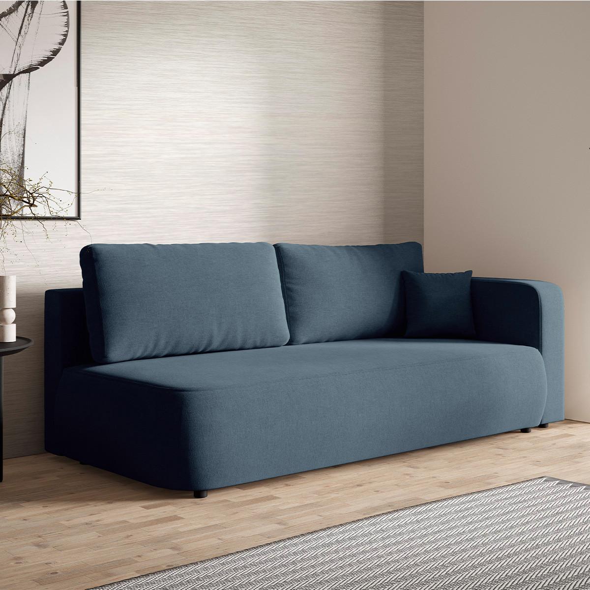 SOFA Antonio 3 Sitzplätze Blau - Blau, Holz (228/82/106cm) - Petits-meubles